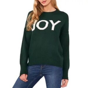Vince Camuto Holiday Sweater Green Oversized Joy Christmas Soft Size XXL